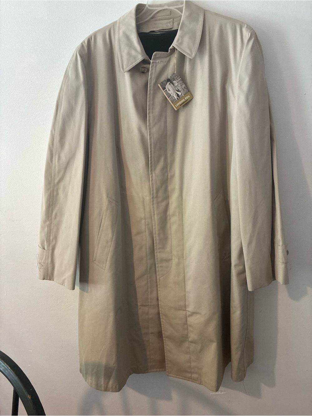 1. Vintage London Fog Maincoats Black Lined Trench Coat (44 Long) NWT